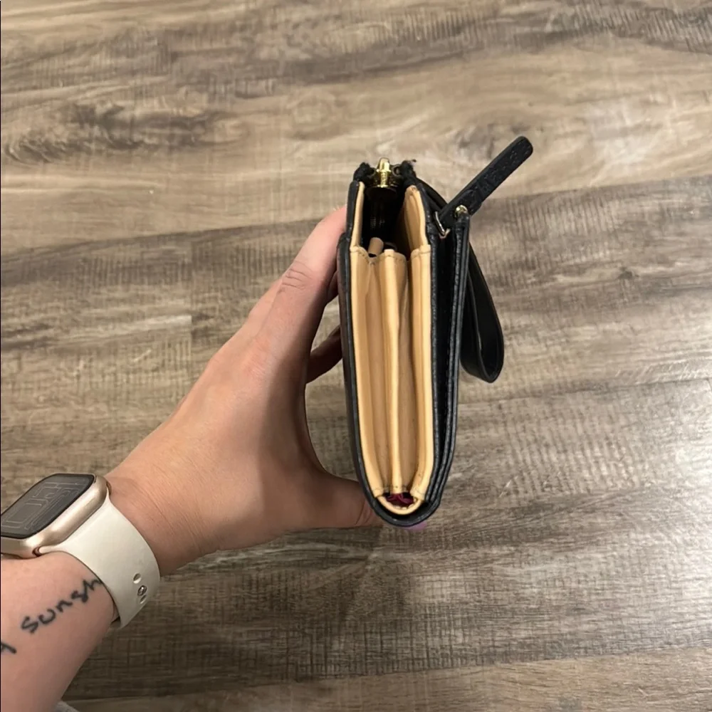 Kate Spade Black Wristlet with Gold Accents